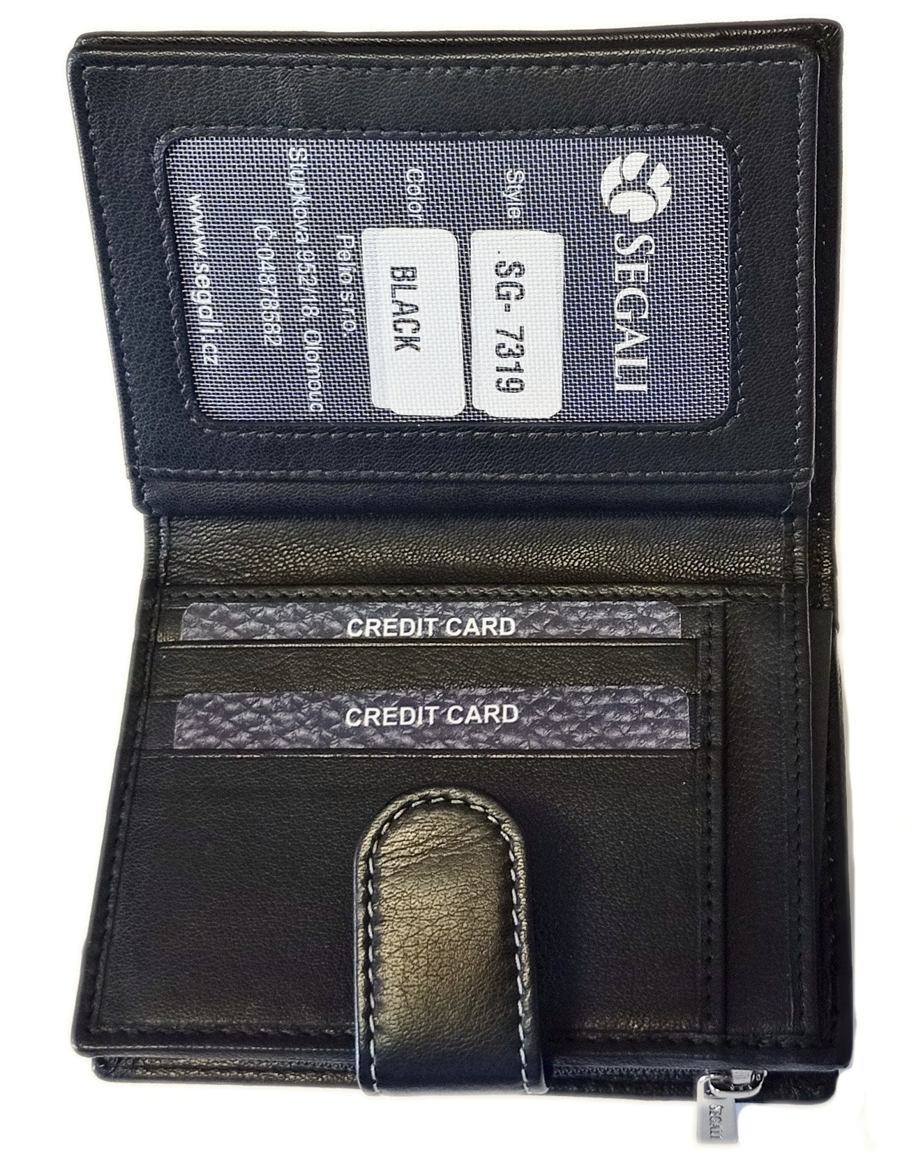 Segali SG-7319 dámská kožená peněženka černá