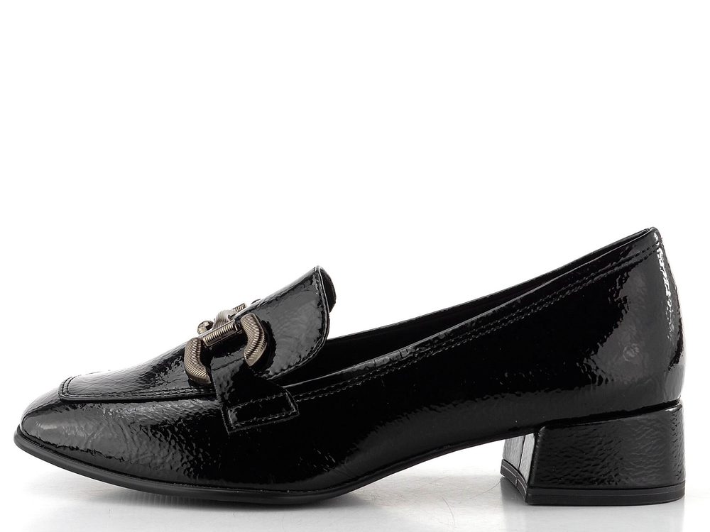 Tamaris mokasíny na podpatku black 1-24316-43