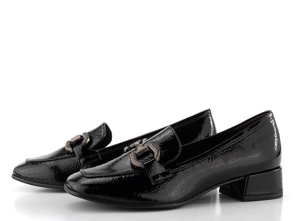 Tamaris mokasíny na podpatku black 1-24316-43