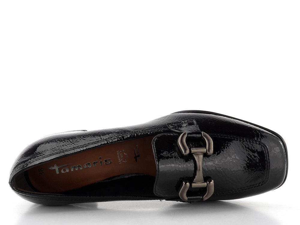Tamaris mokasíny na podpatku black 1-24316-43