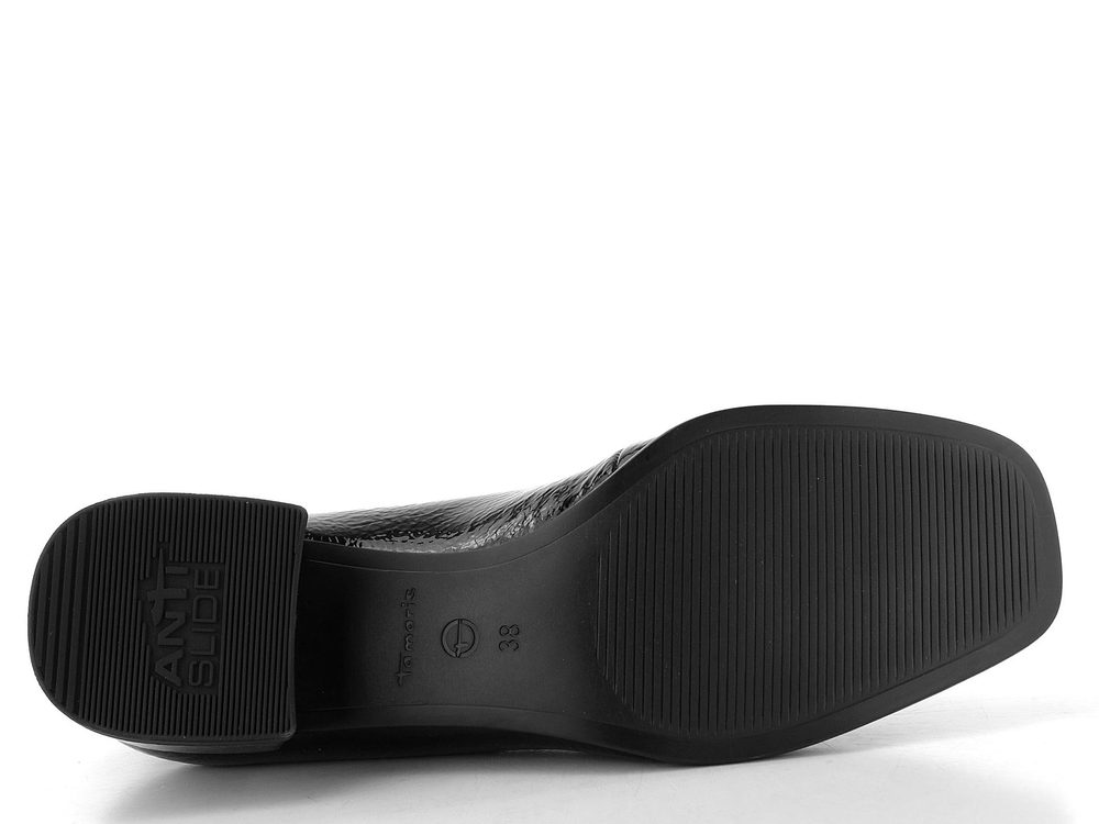 Tamaris mokasíny na podpatku black 1-24316-43