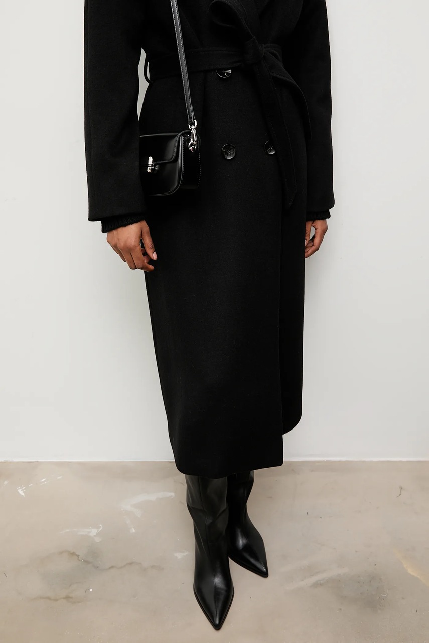 Vlněný kabát Answear.LAB černá barva, přechodný, dvouřadový