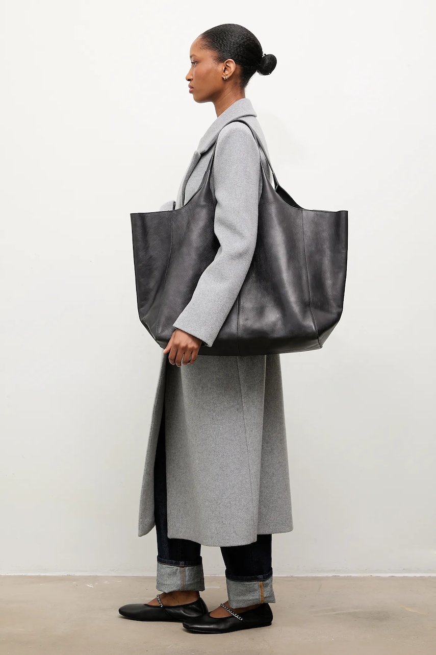 Vlněný kabát Answear.LAB černá barva, dvouřadový