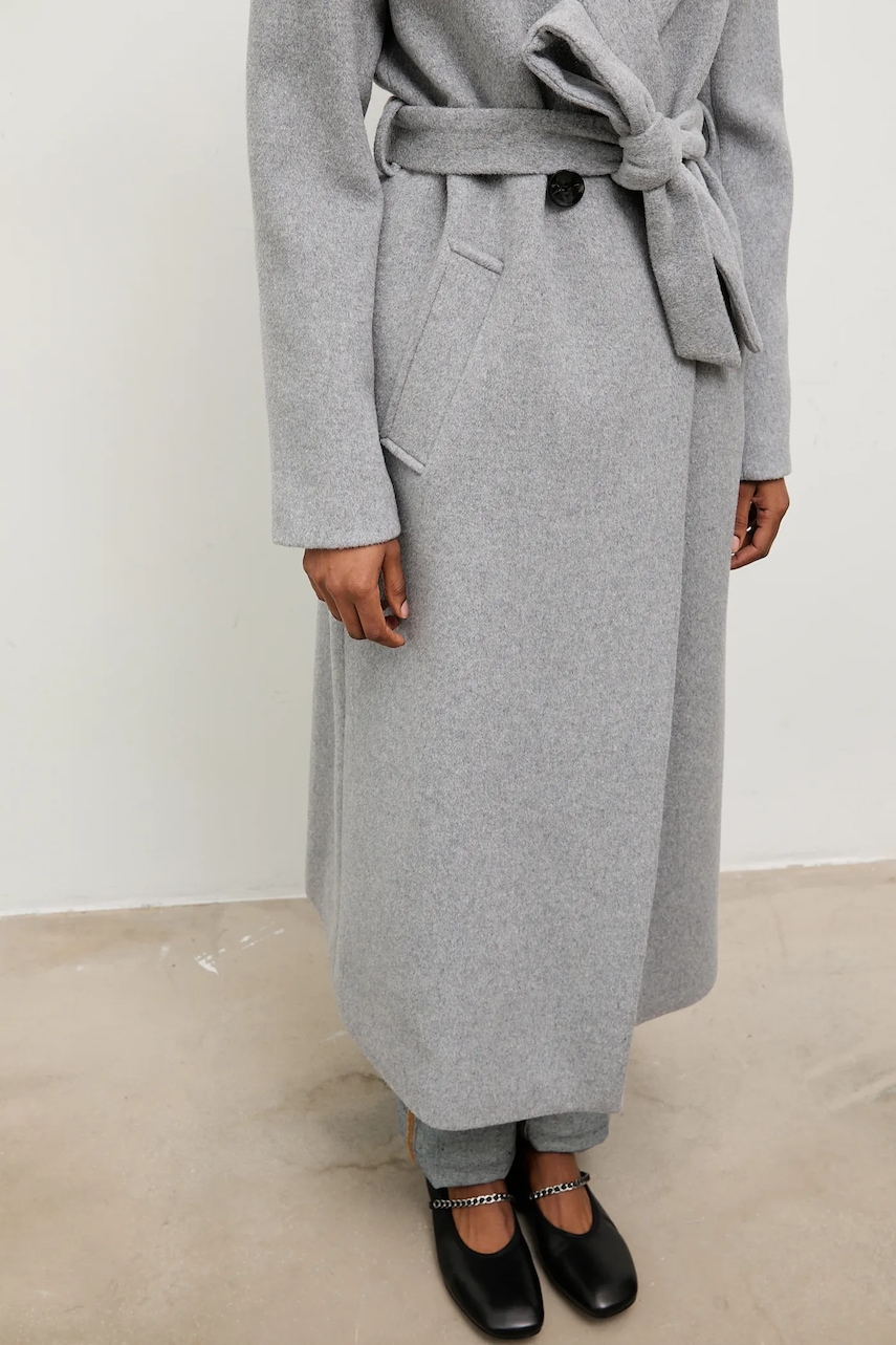 Vlněný kabát Answear.LAB černá barva, dvouřadový