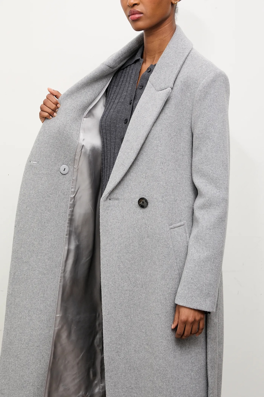 Vlněný kabát Answear.LAB černá barva, dvouřadový