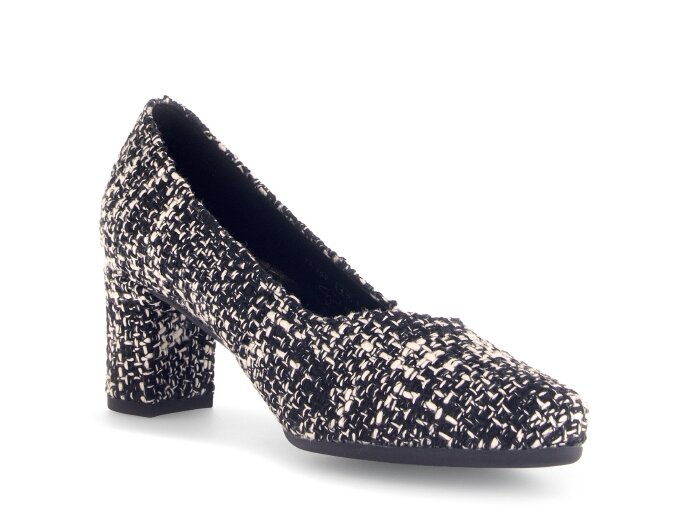 Nadčasové elegantní lodičky v černobílém designu Gabor 72.152.87 černá