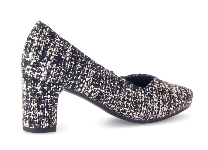 Nadčasové elegantní lodičky v černobílém designu Gabor 72.152.87 černá