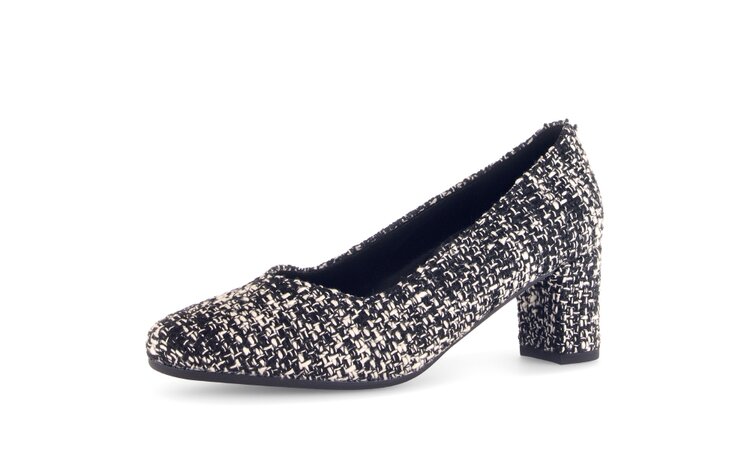 Nadčasové elegantní lodičky v černobílém designu Gabor 72.152.87 černá