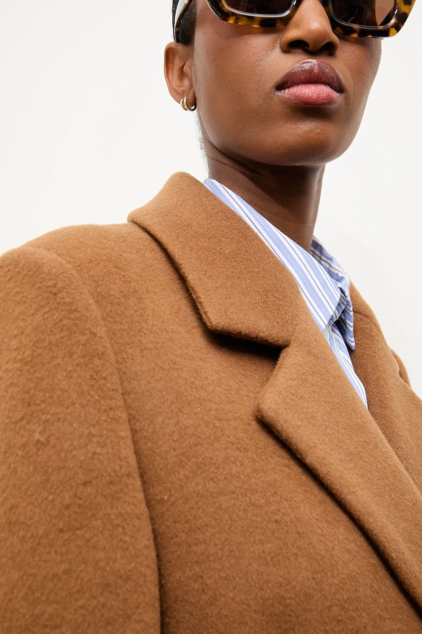 Vlněný kabát Answear.LAB béžová barva