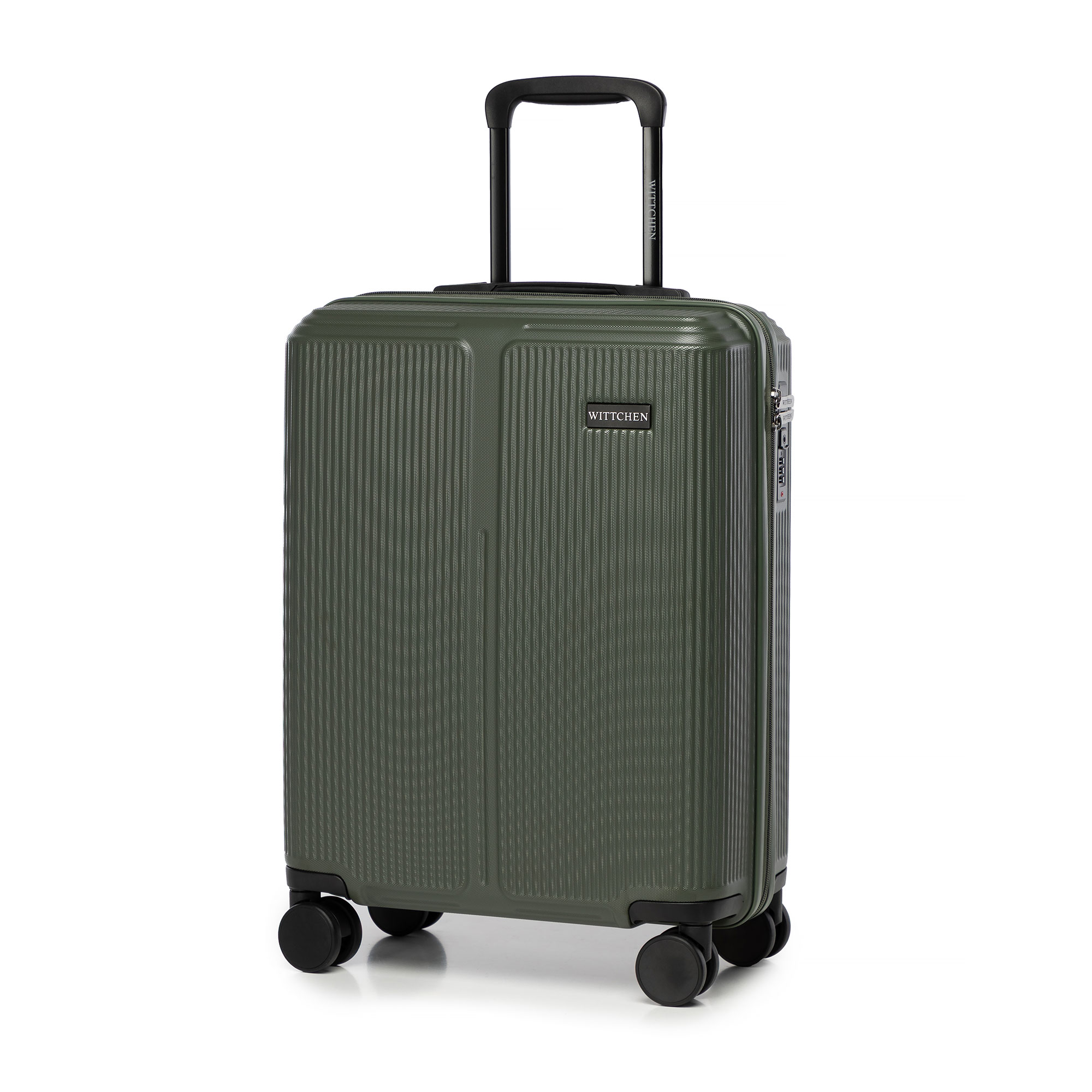 Wittchen Malý khaki kufr z ABS s jemnými pruhy