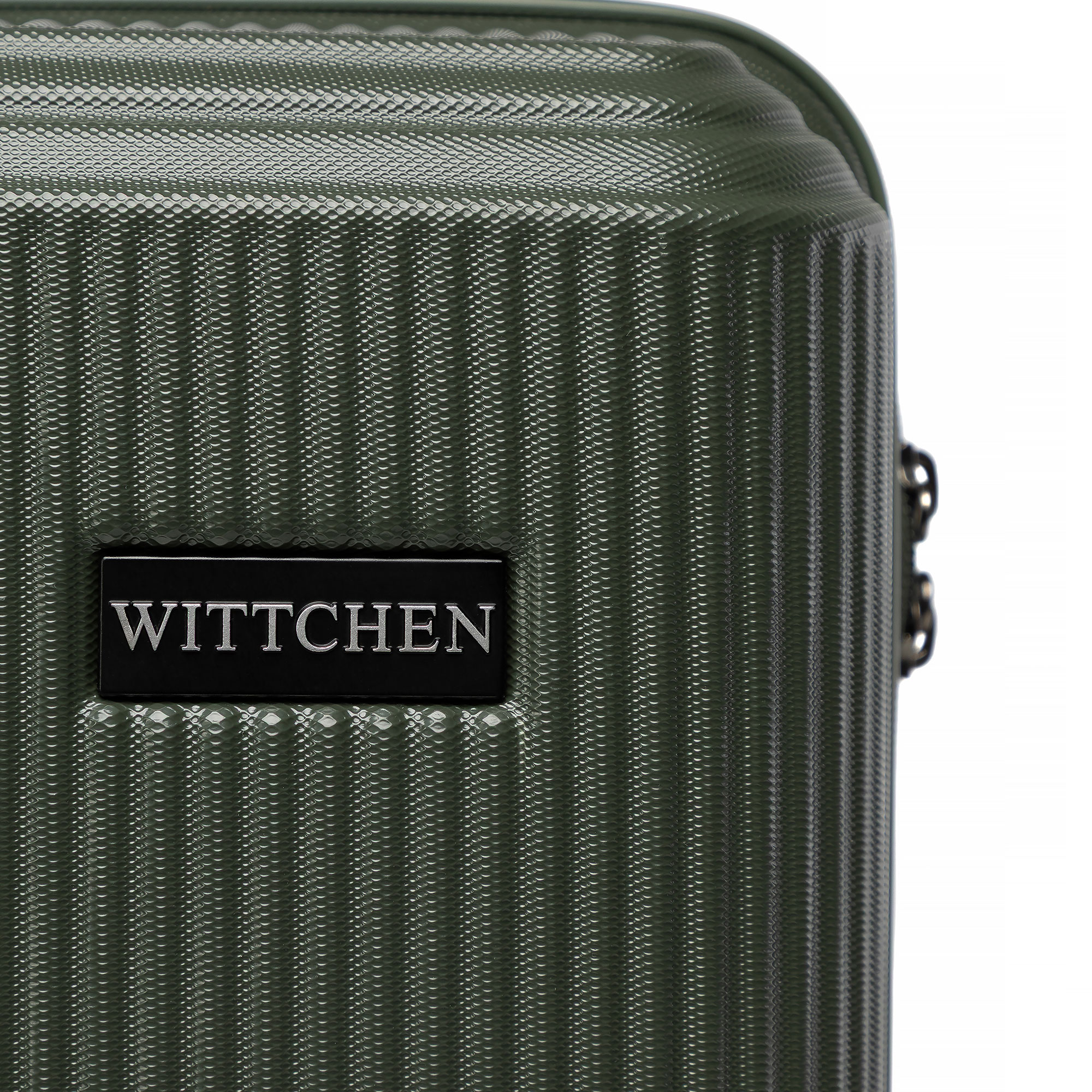 Wittchen Malý khaki kufr z ABS s jemnými pruhy