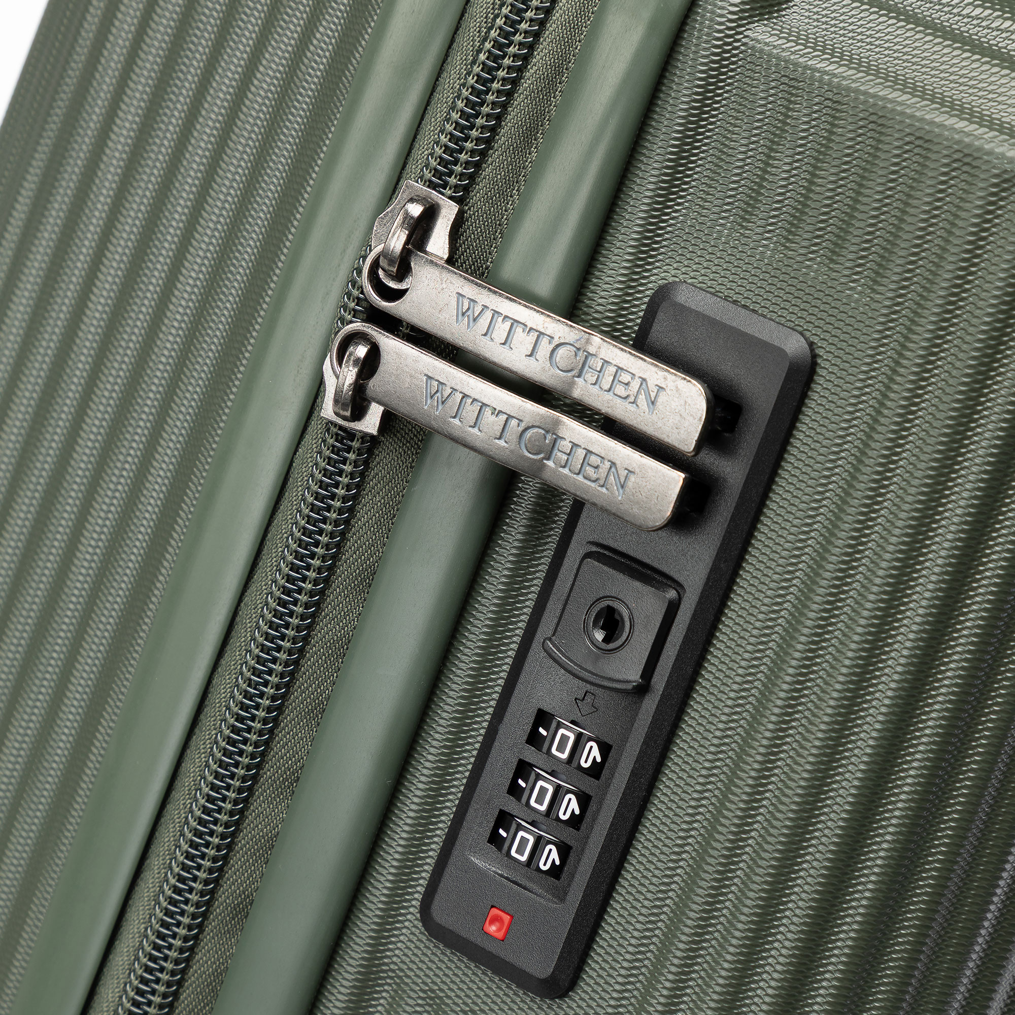 Wittchen Malý khaki kufr z ABS s jemnými pruhy