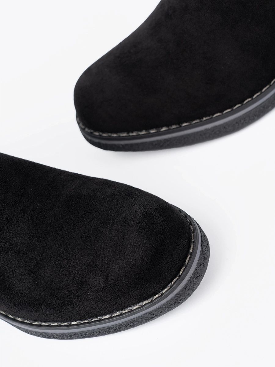 Módní dámské černé kotníkové boty na pohodlném podpatku