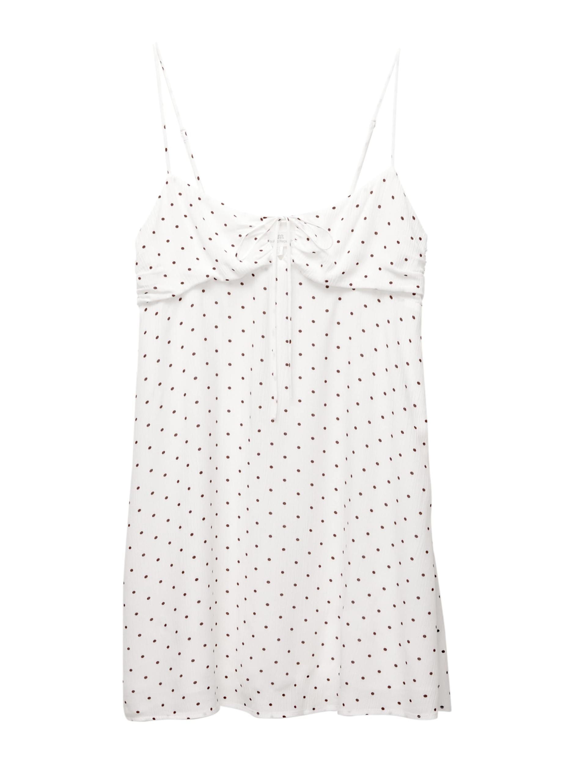 Pull&Bear Letní šaty 'PACIFIC' tmavě hnědá / bílá