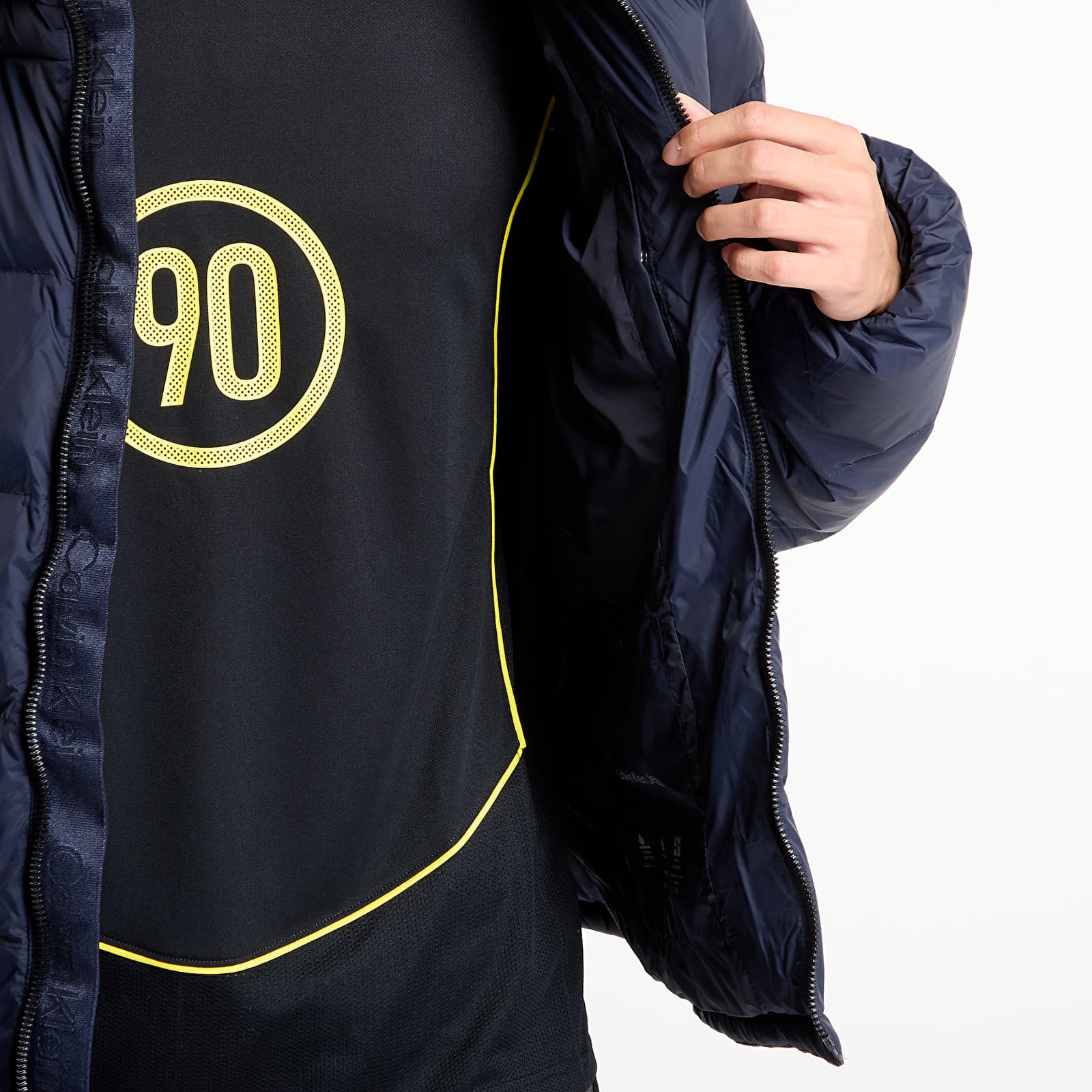 Péřovka Calvin Klein Jeans Ls Nylon Monogram Puff Jacket Blue M