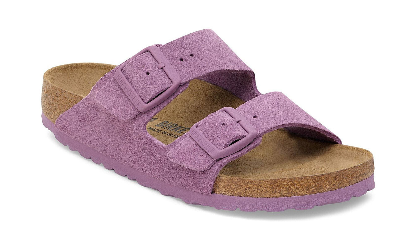 Birkenstock Arizona Suede Leather Narrow Fit Ženy - Sandály Birkenstock - Fialová - 1030636-5