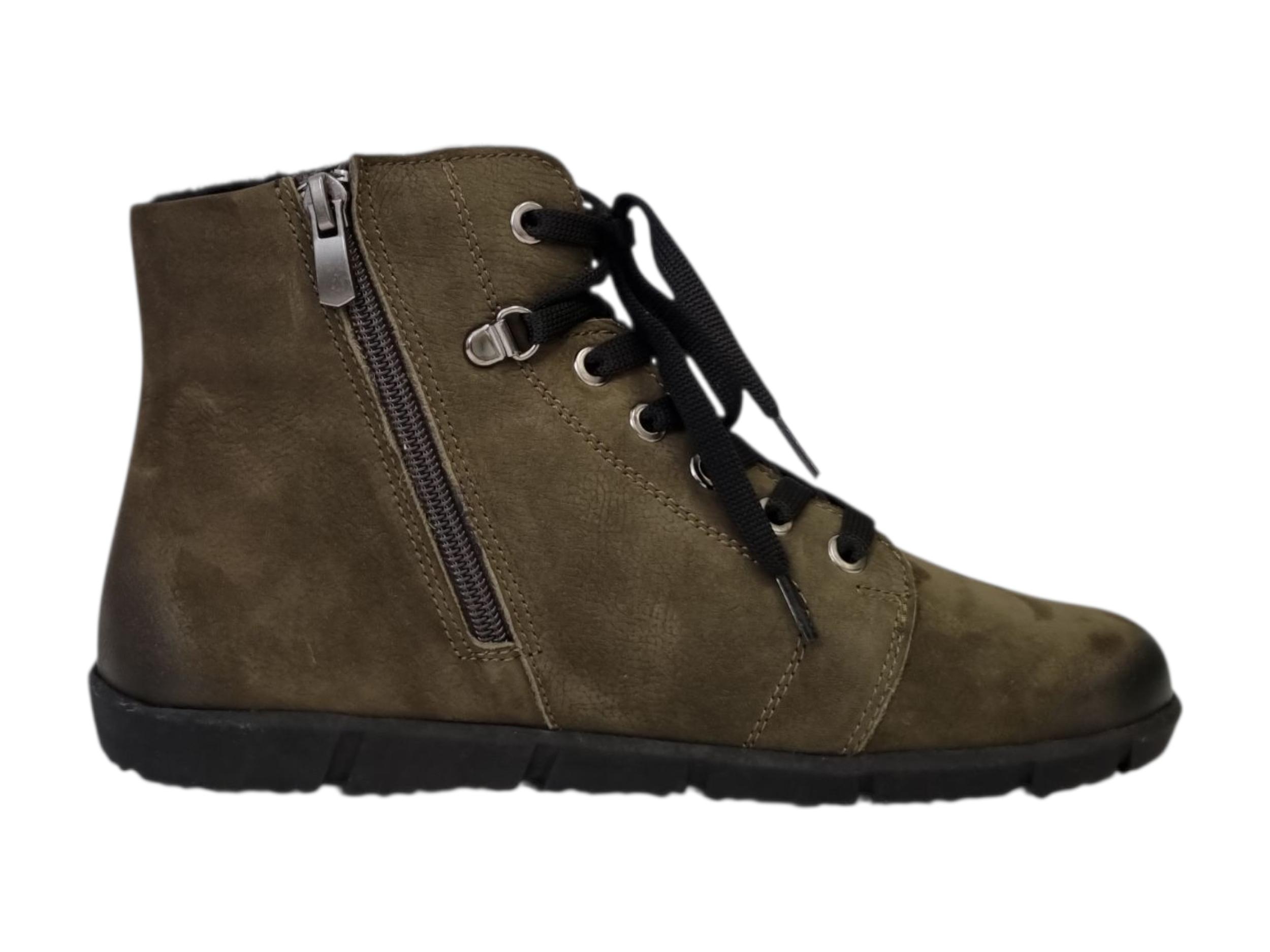 beBare dámská kotníková barefoot obuv PORTO 28003 khaki