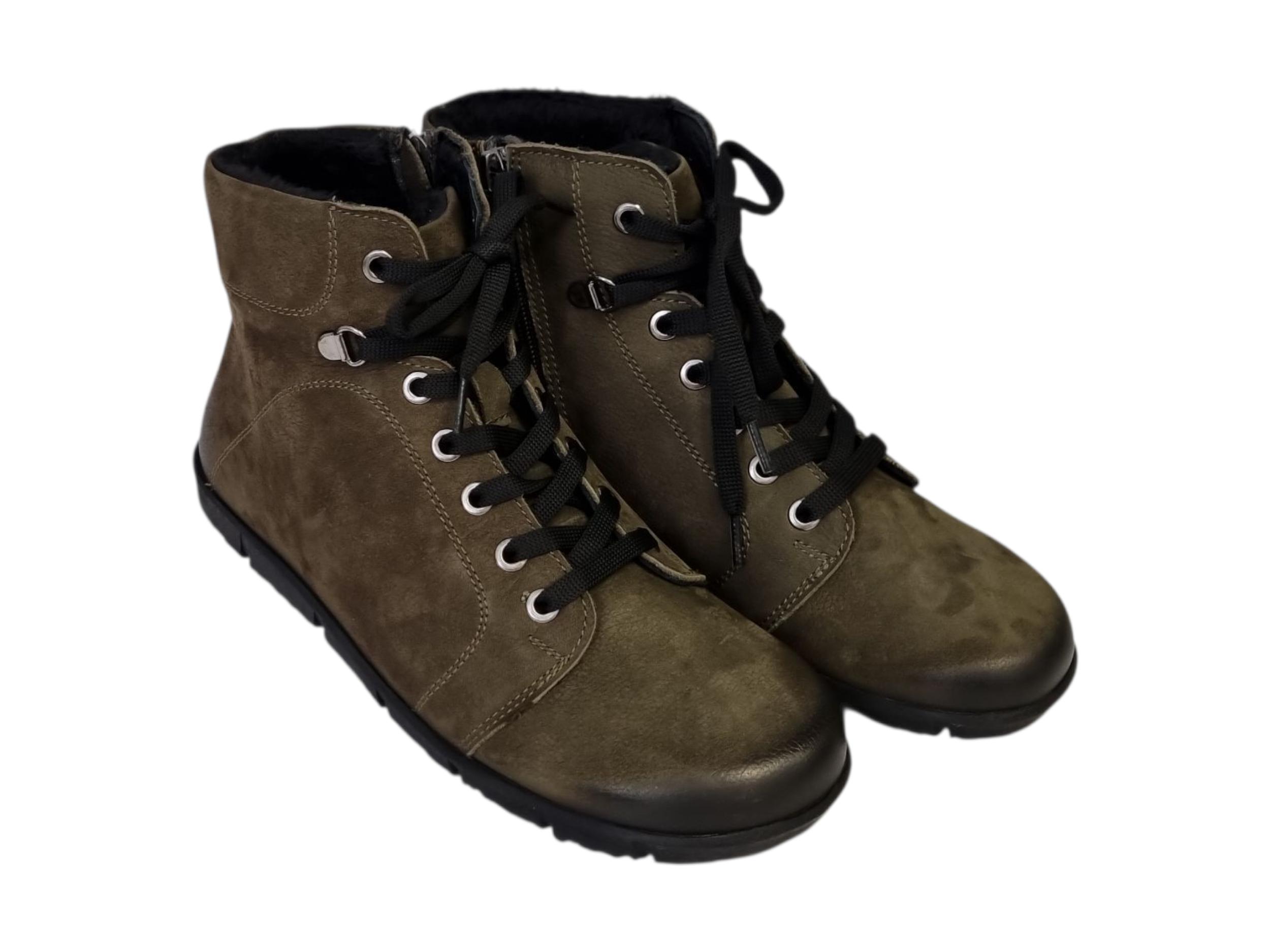 beBare dámská kotníková barefoot obuv PORTO 28003 khaki