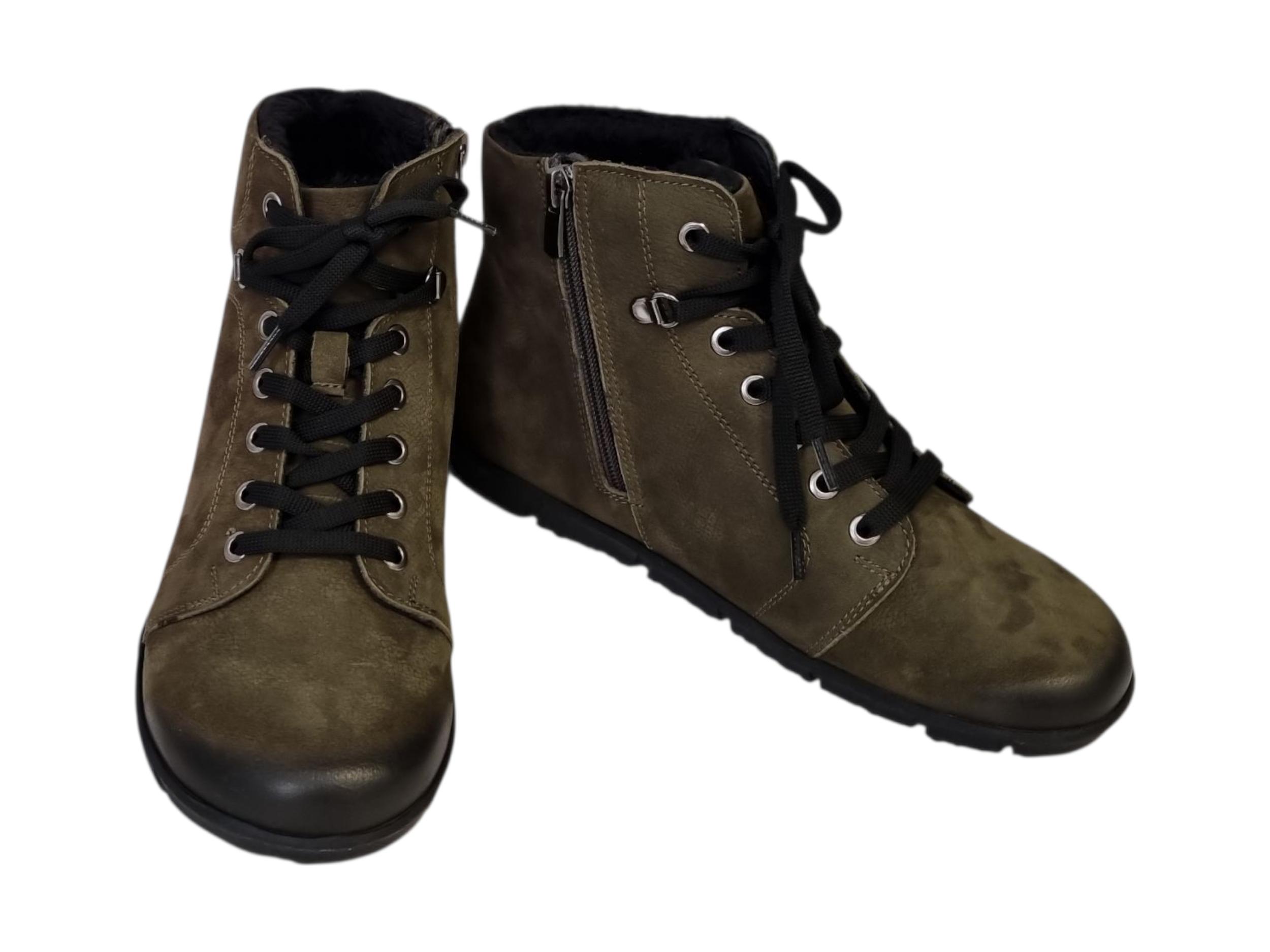 beBare dámská kotníková barefoot obuv PORTO 28003 khaki