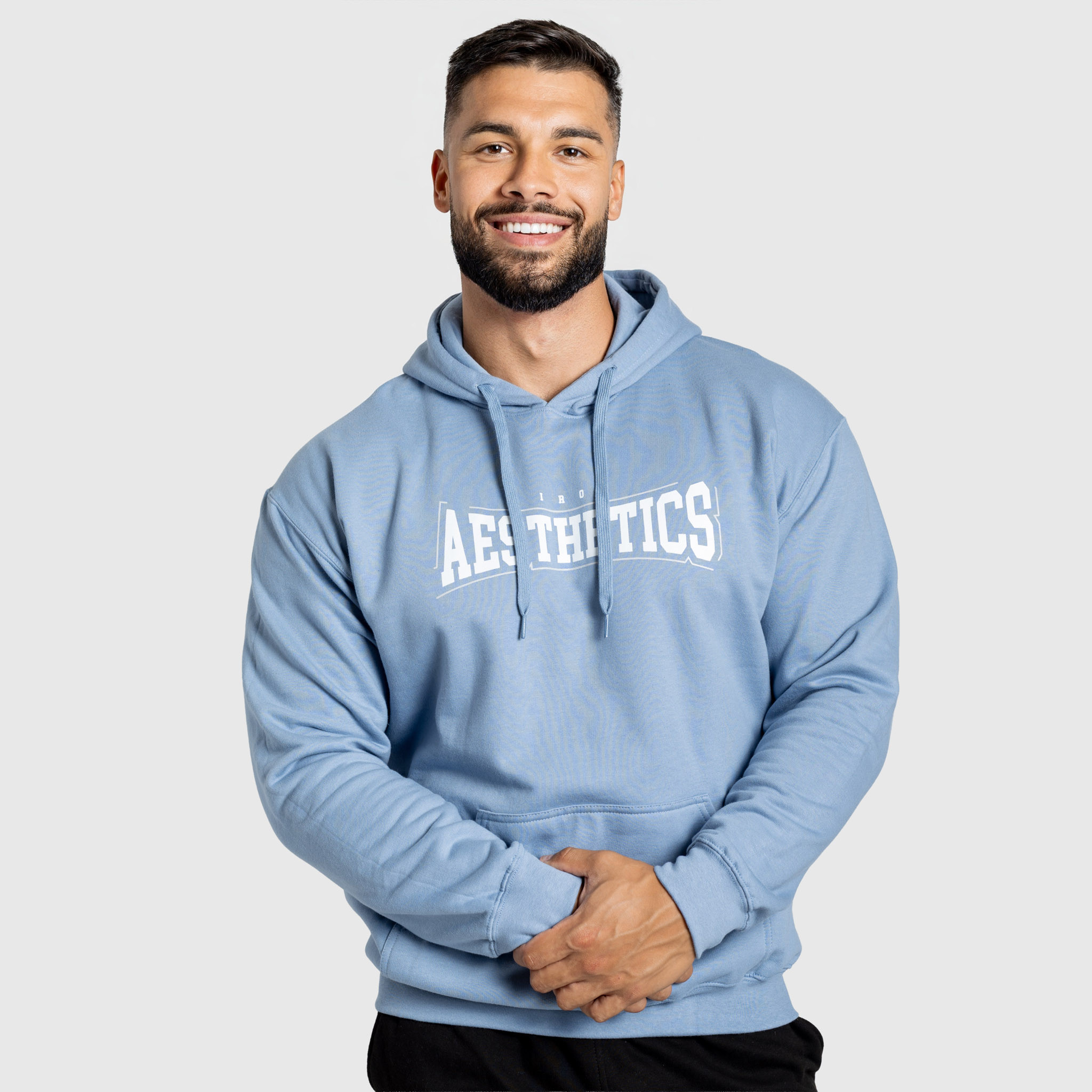 Mikina s kapucí Iron Aesthetics Frontline, modrá
