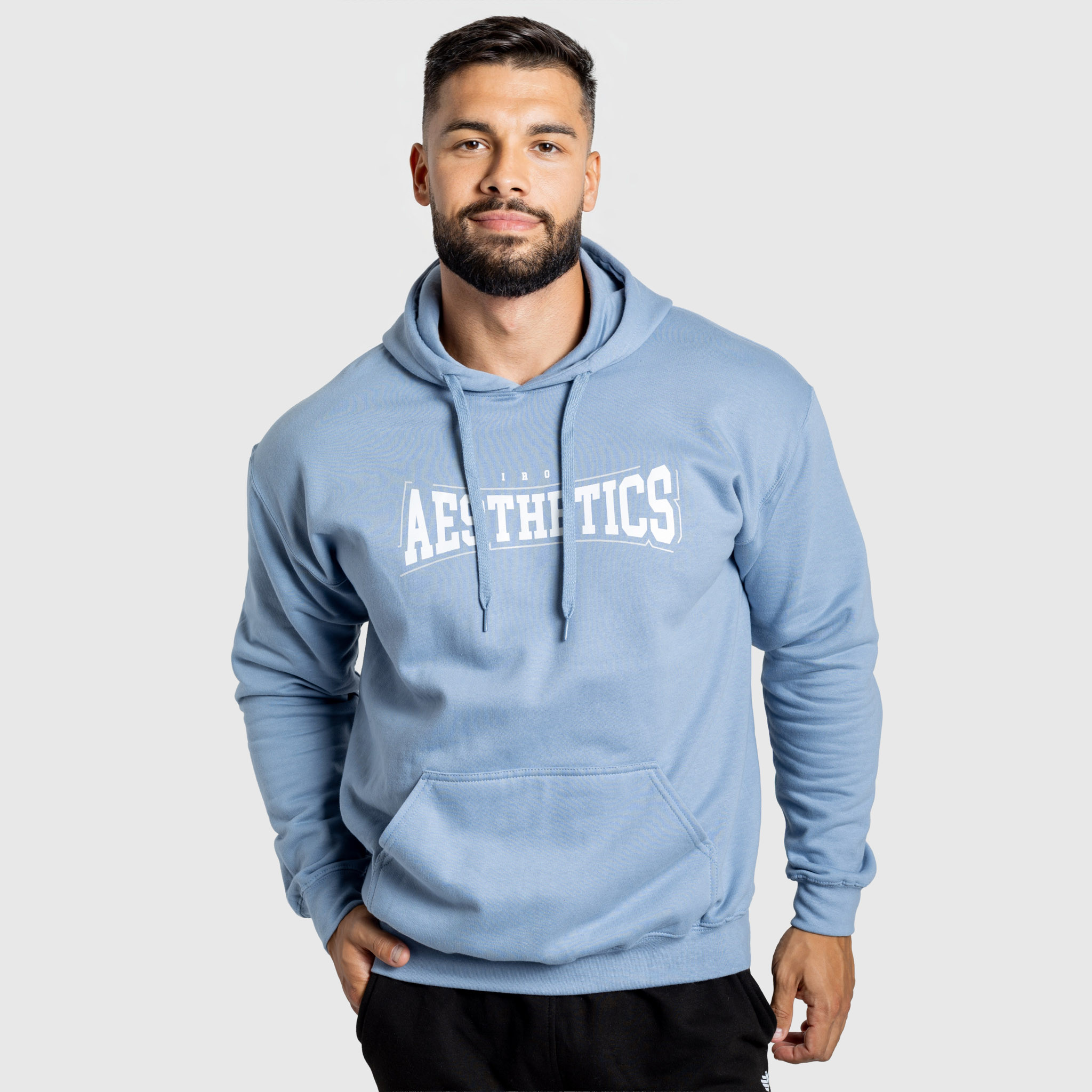 Mikina s kapucí Iron Aesthetics Frontline, modrá
