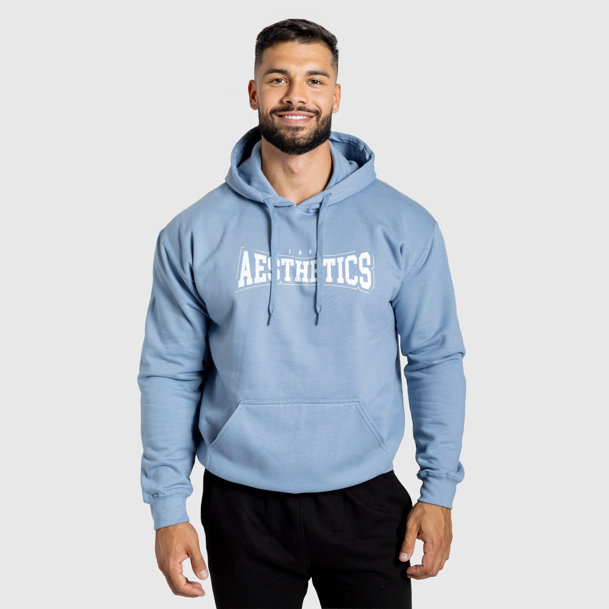 Mikina s kapucí Iron Aesthetics Frontline, modrá