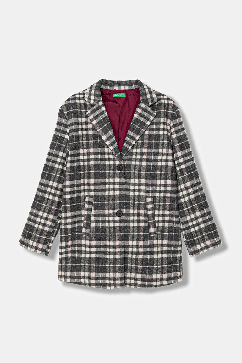 Dětský kabát s příměsí vlny United Colors of Benetton