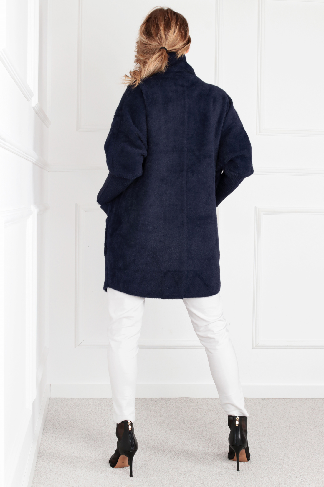 Fashionweek Dámský kabát z alpaky měkký vlněný kabát BR01