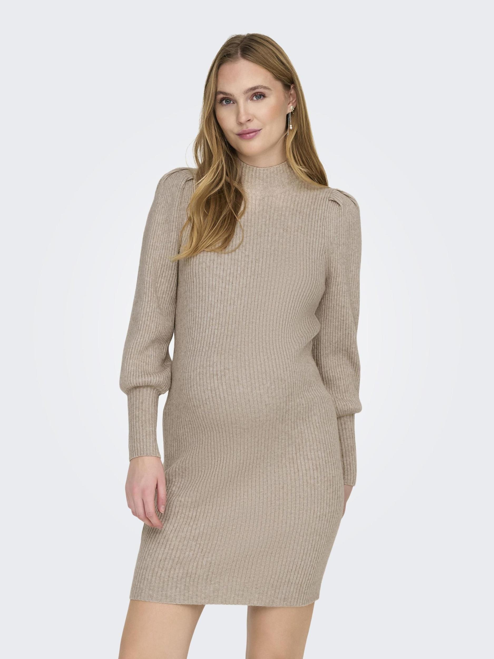 Only Maternity Úpletové šaty 'OLMKATIA' béžová