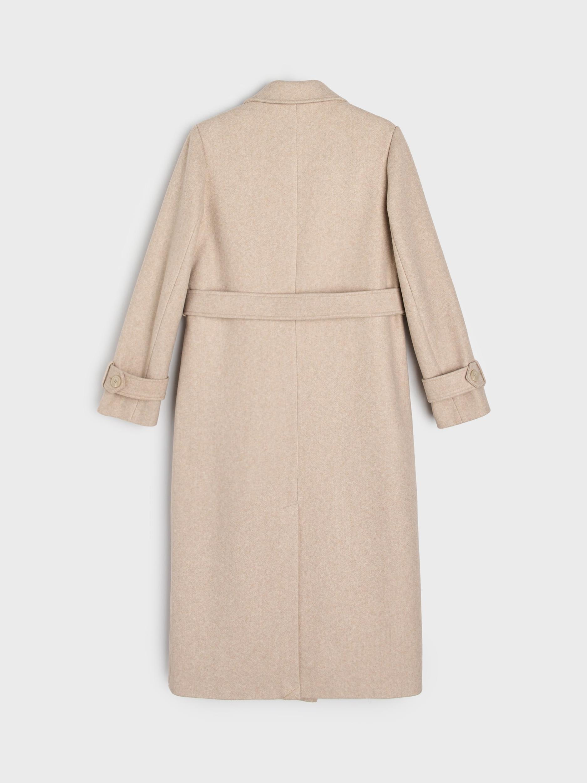 Sinsay - Kabát s páskem k uvázání - béžová