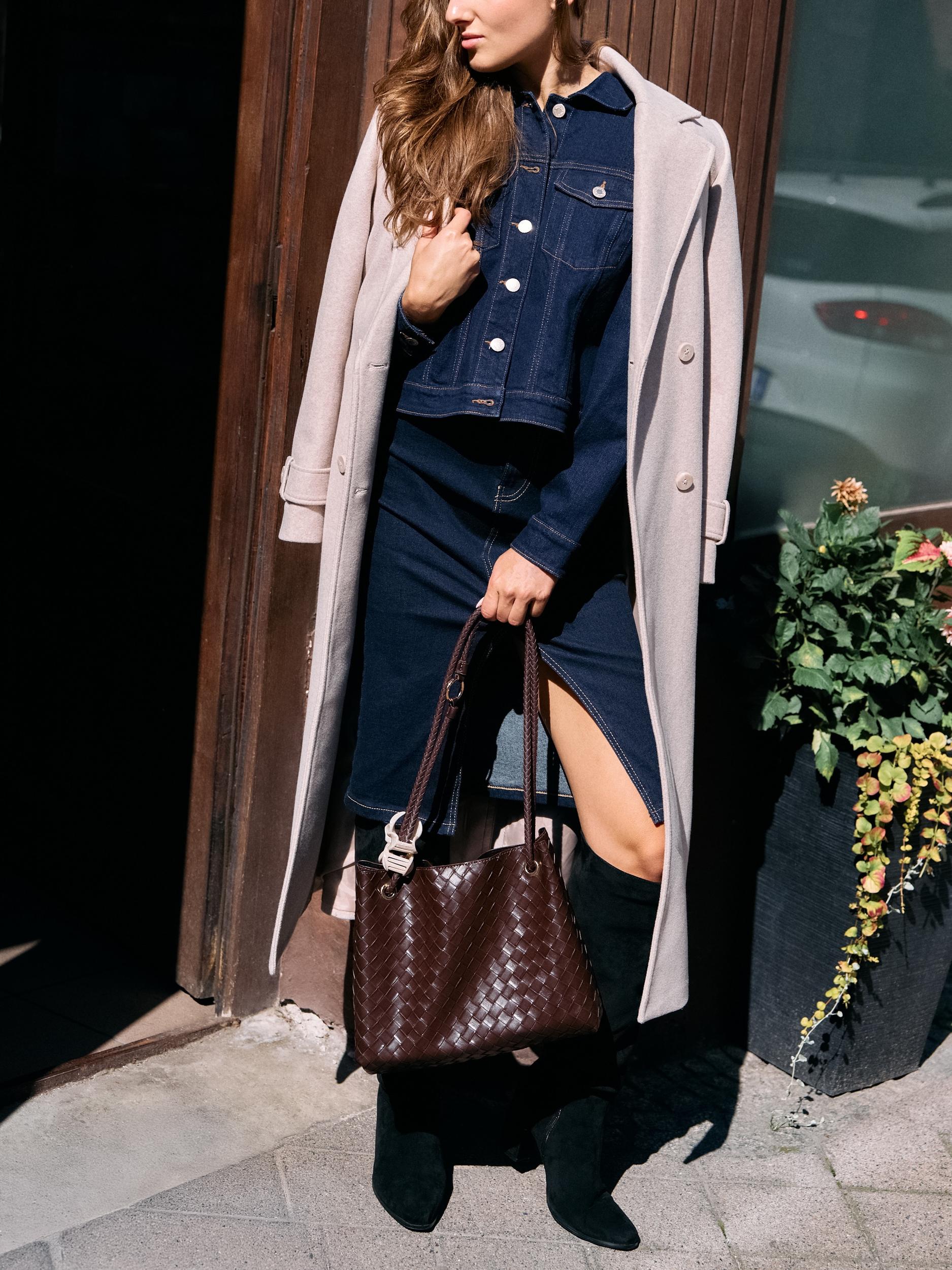 Sinsay - Kabát s páskem k uvázání - béžová