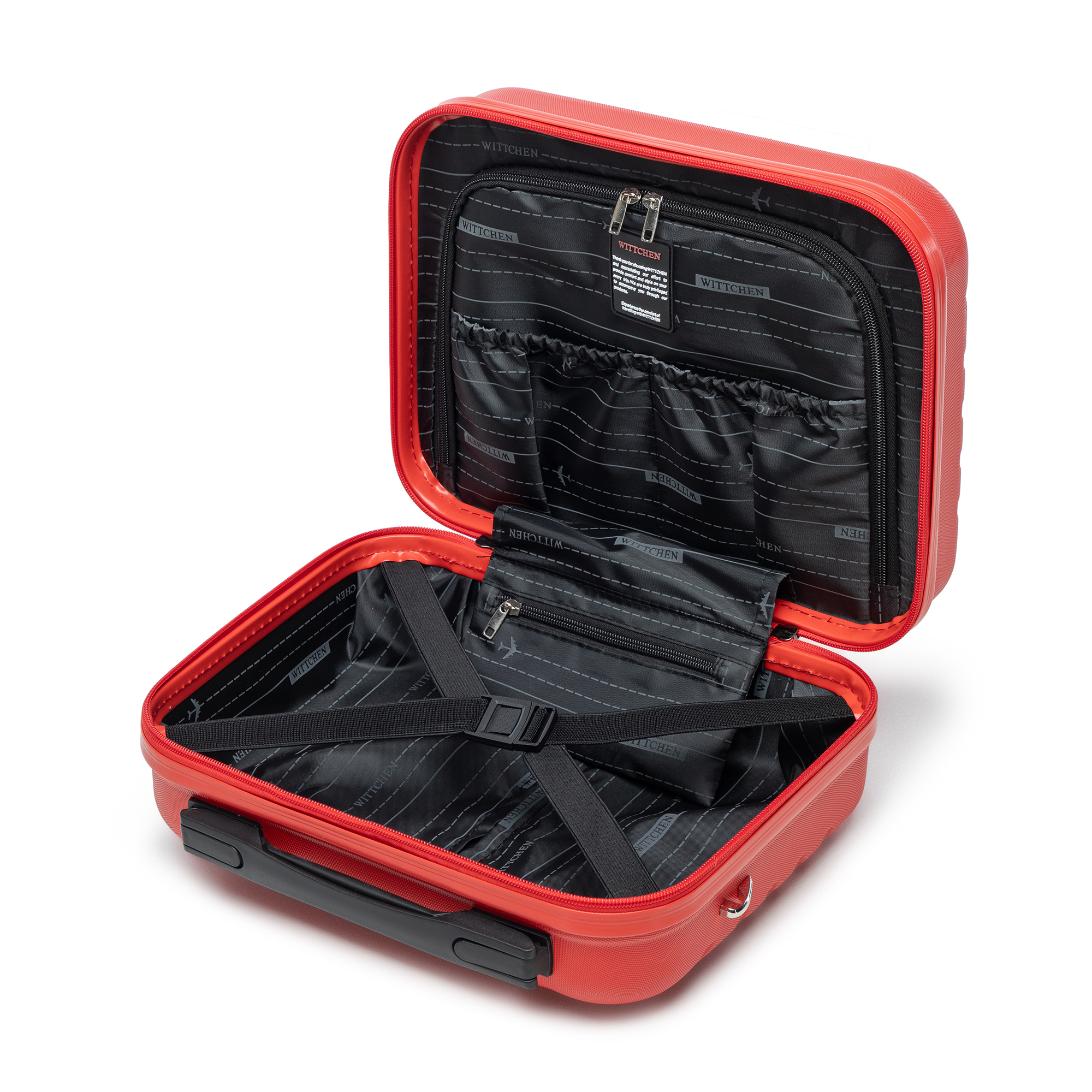 Wittchen Velký kufr a kosmetická taška z ABS s geometrickým reliéfem