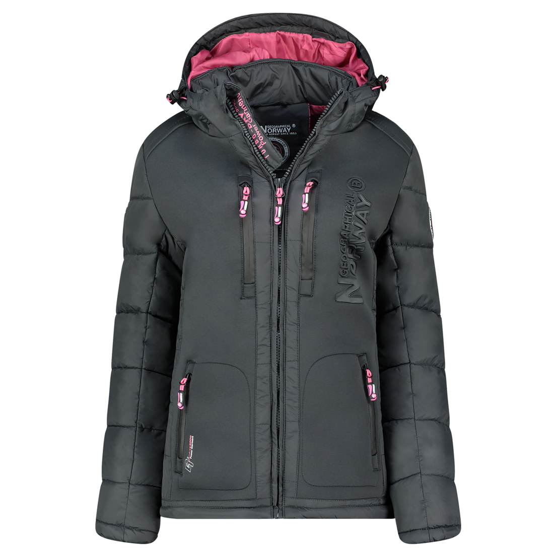 Dámská prošívaná přechodná bunda s kapucí Geographical Norway BEACHWOOD