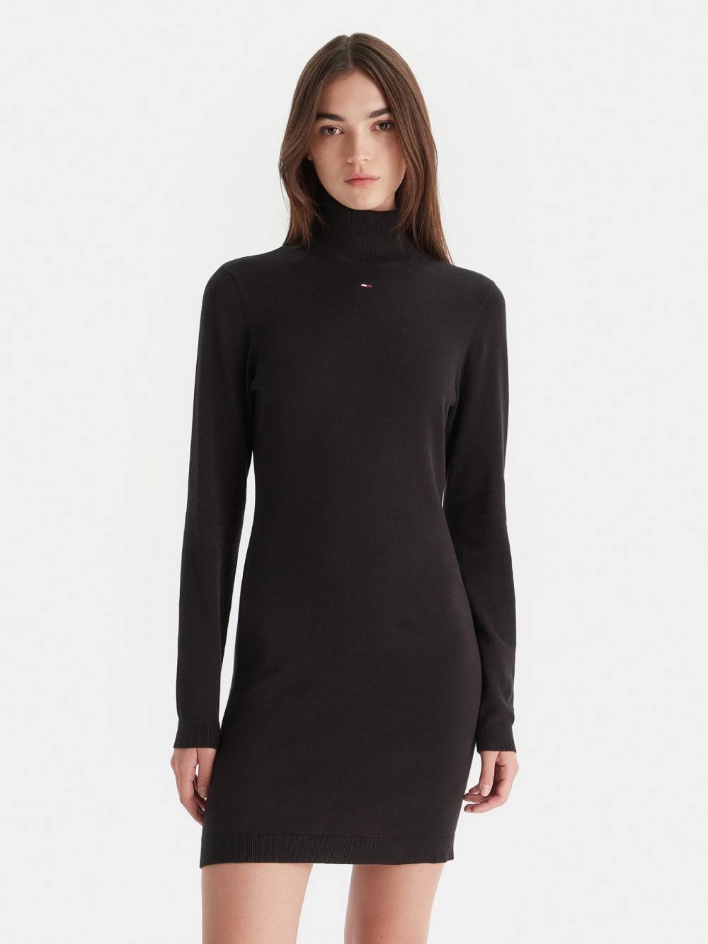 Tommy Jeans dámské černé úpletové šaty