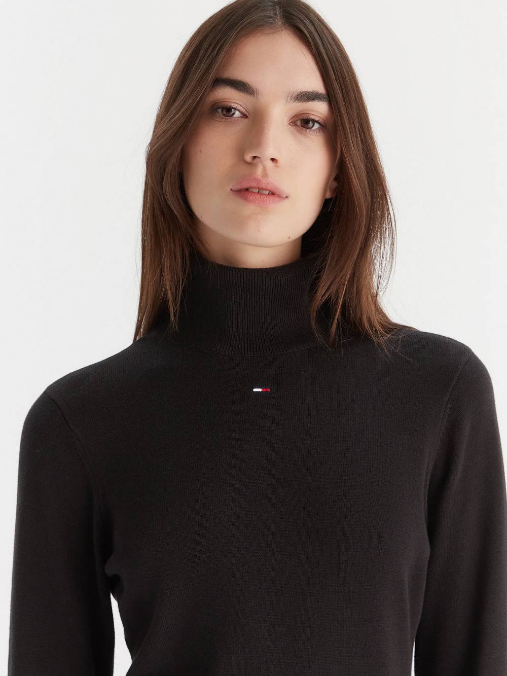 Tommy Jeans dámské černé úpletové šaty