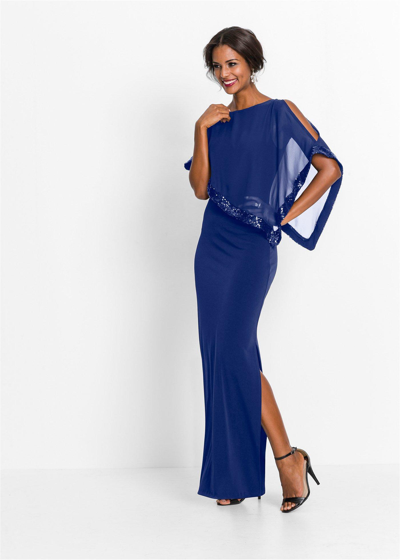 bonprix Žerzejové šaty s pajetkami Červená