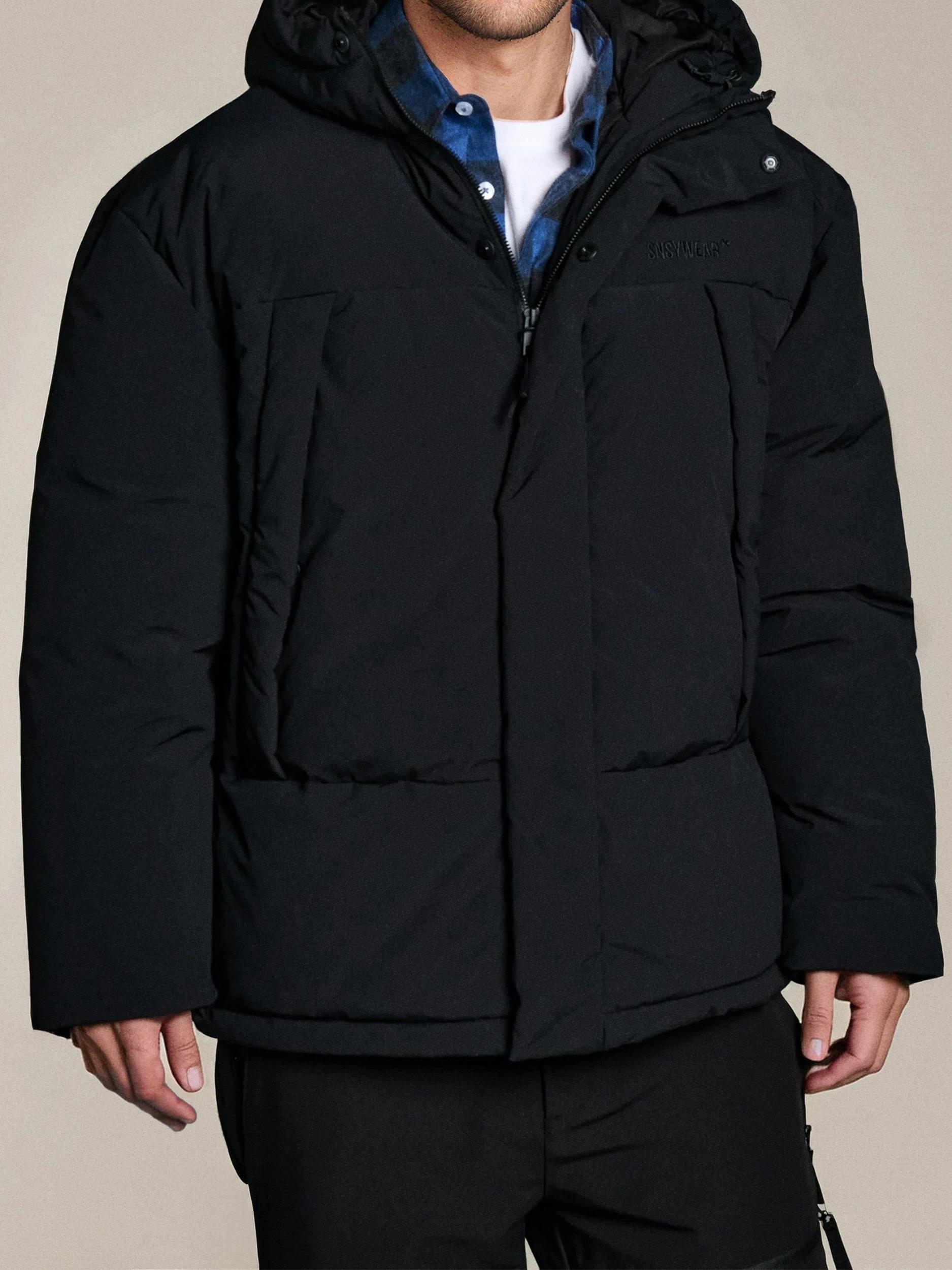 Sinsay - Prošívaná puffer bunda s kapucí - černá