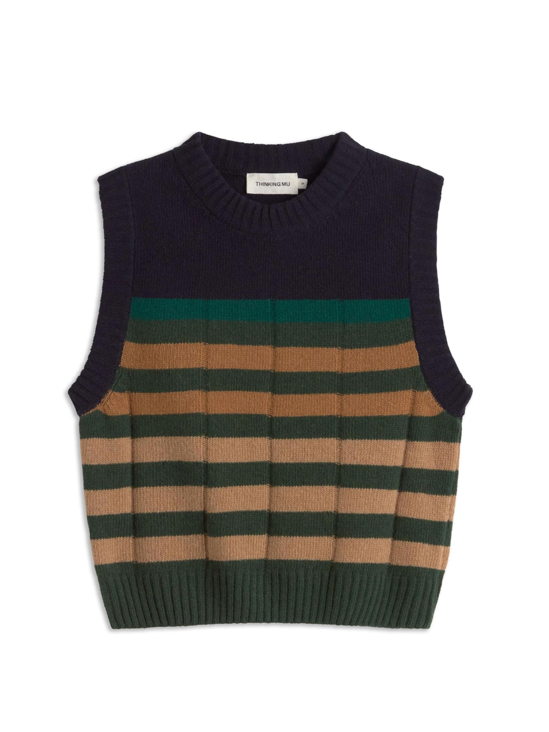 Thinking MU Svetr 'Sherry' noční modrá / sépiová / zelená