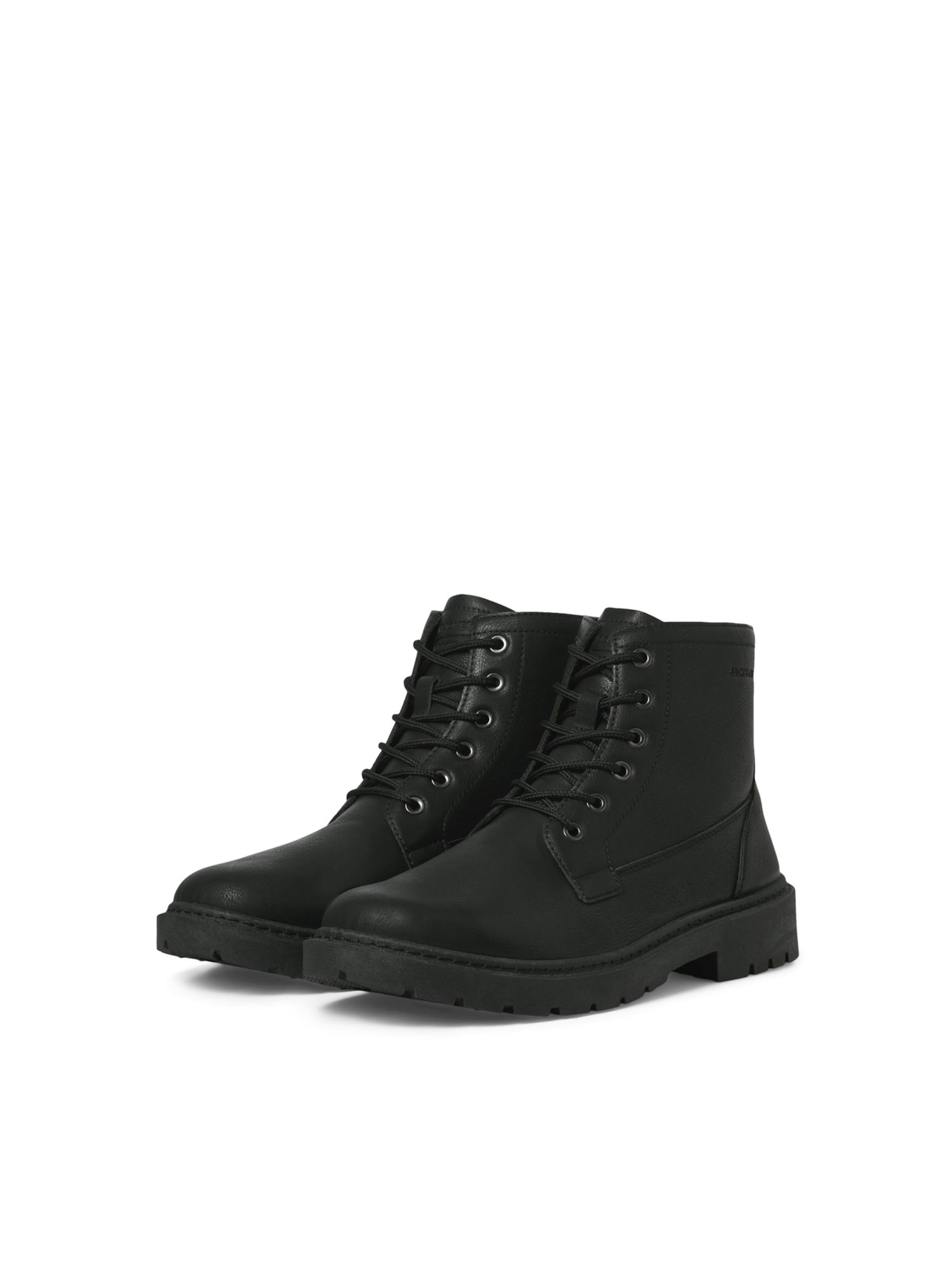 JACK & JONES Šněrovací boty antracitová