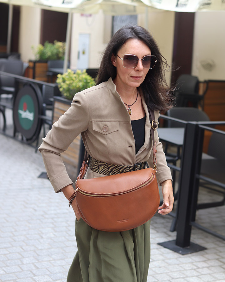 MARCO MAZZINI Hnědá dámská kožená ledvinka