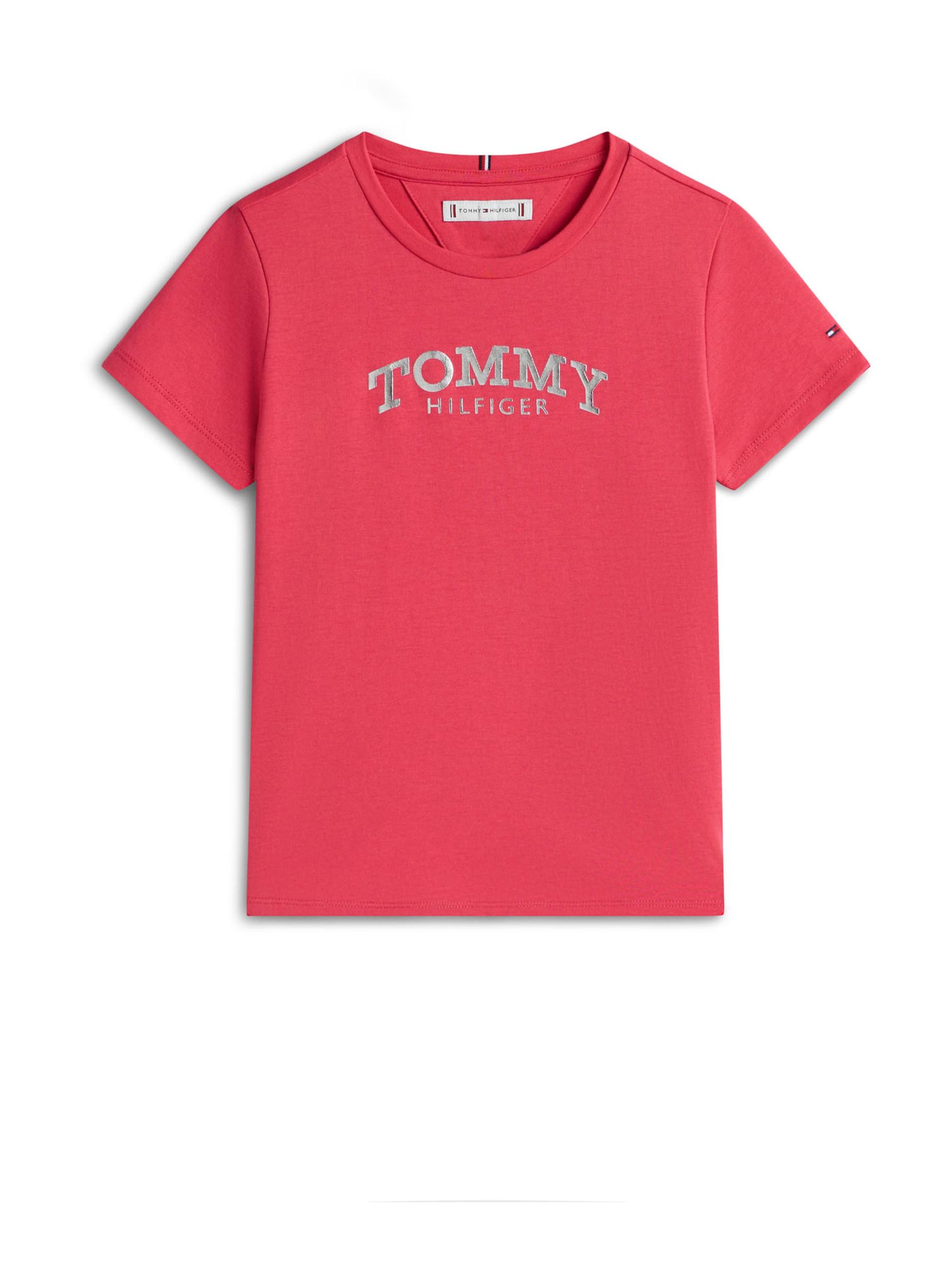TOMMY HILFIGER Tričko jasně červená / stříbrná