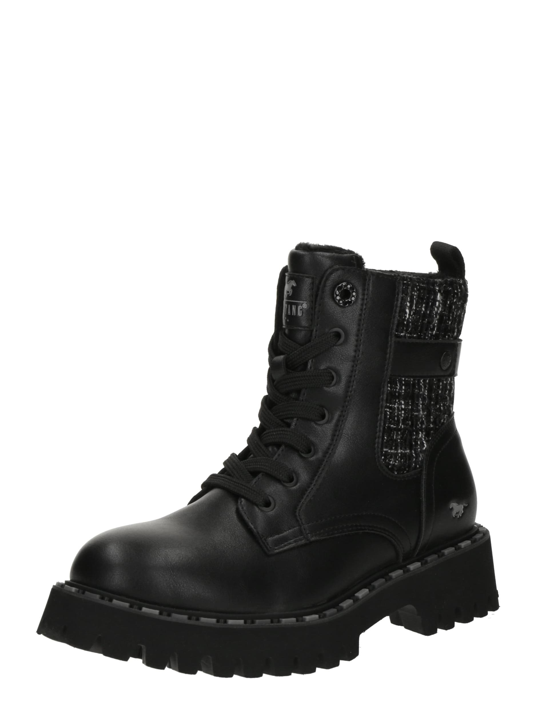 MUSTANG Šněrovací kozačky černá