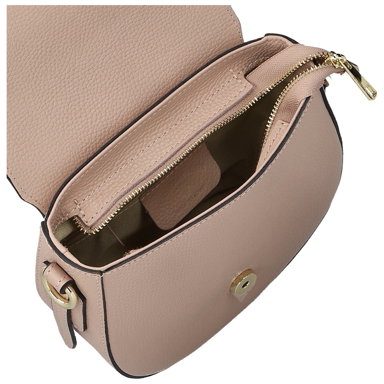 Delami Vera Pelle Trendy dámská kožená crossbody kabelka Antigona, starorůžová