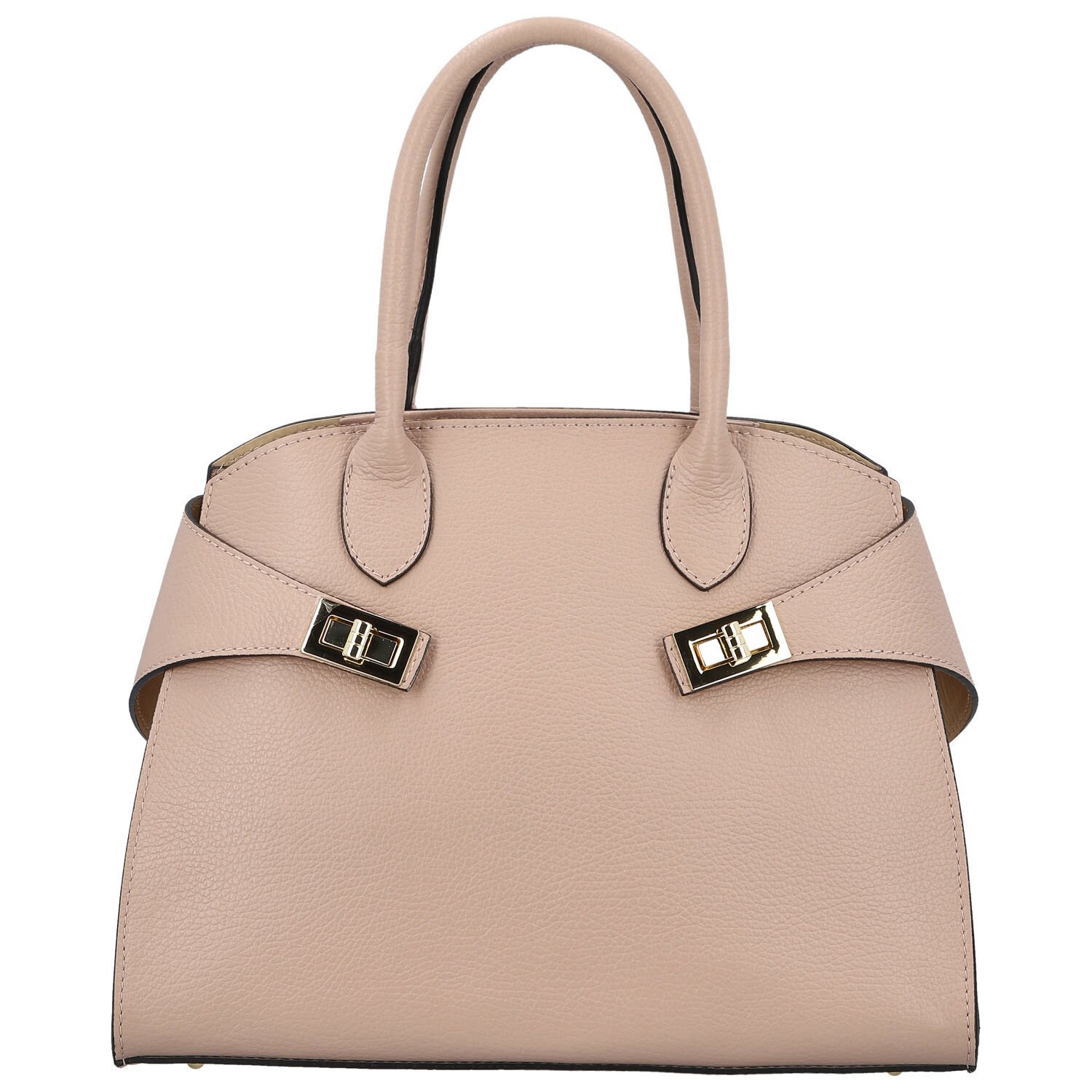 Delami Vera Pelle Módní dámská kožená kabelka do ruky Arietta, růžová