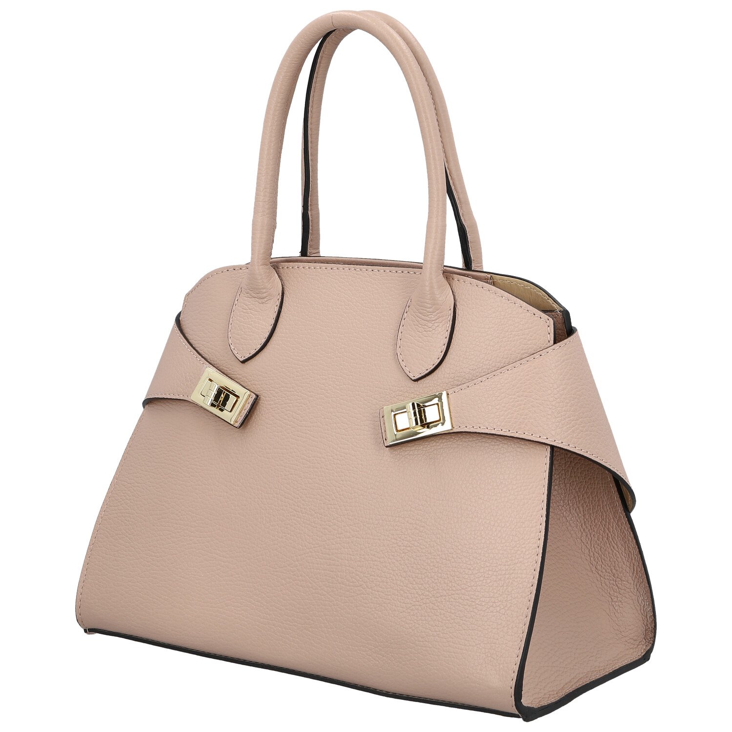 Delami Vera Pelle Módní dámská kožená kabelka do ruky Arietta, růžová