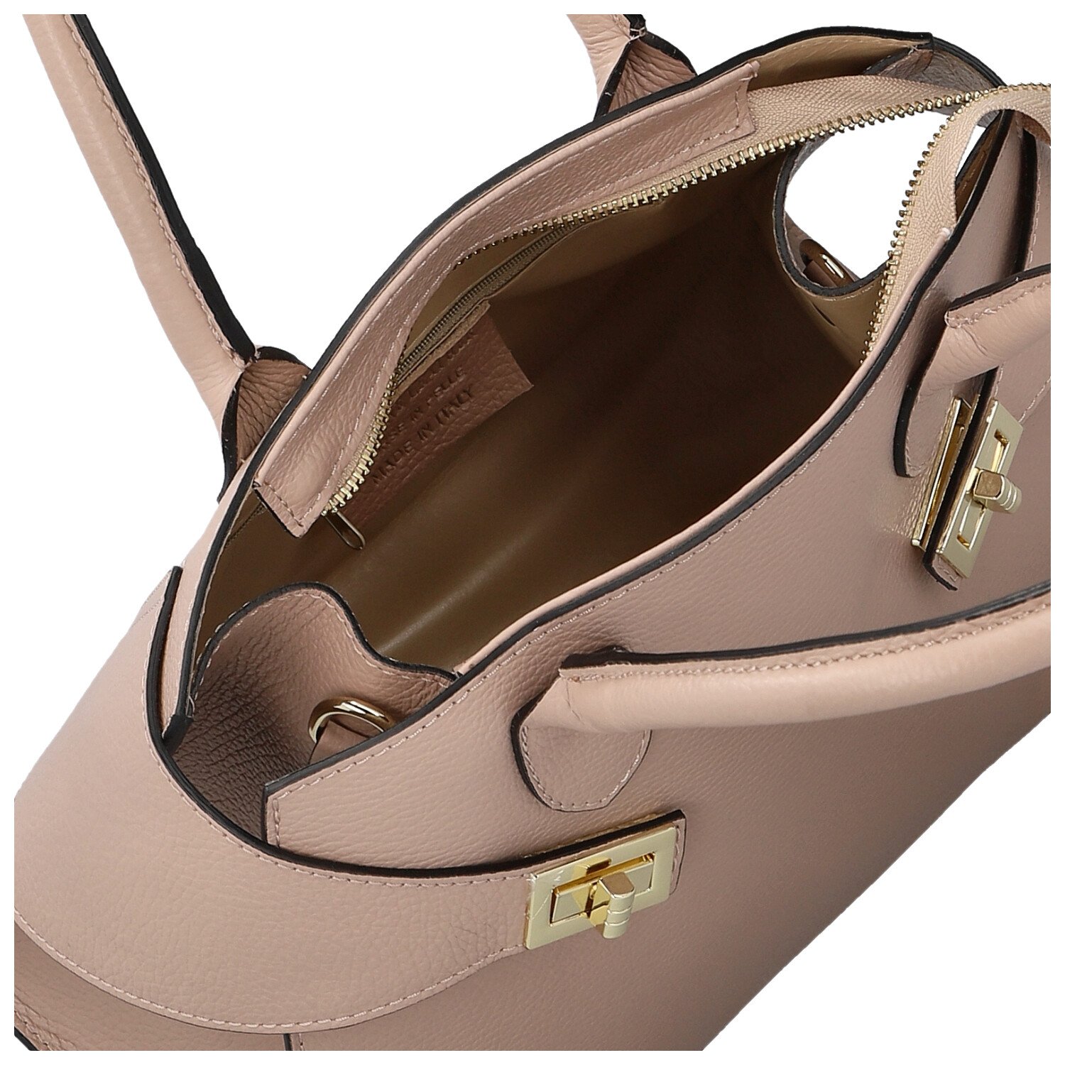 Delami Vera Pelle Módní dámská kožená kabelka do ruky Arietta, růžová