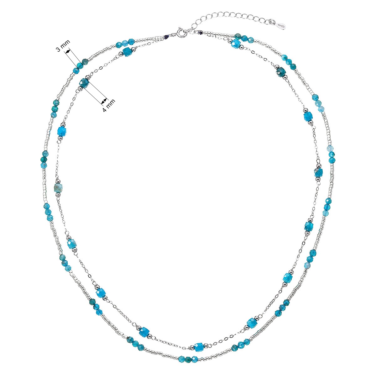 Stříbrný náhrdelník s apatity 12183.3