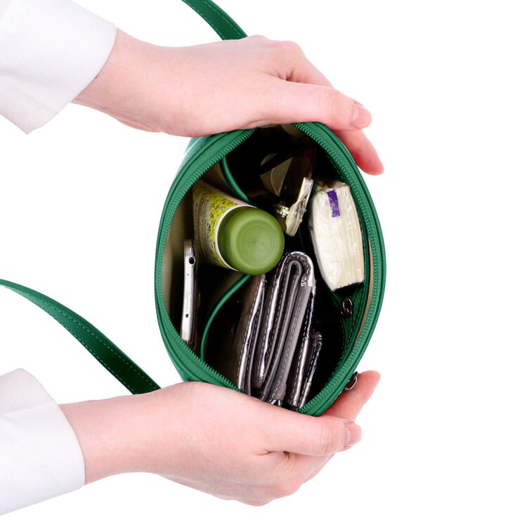 Malá kožená crossbody kabelka Famito NB 0096 TZE zelená