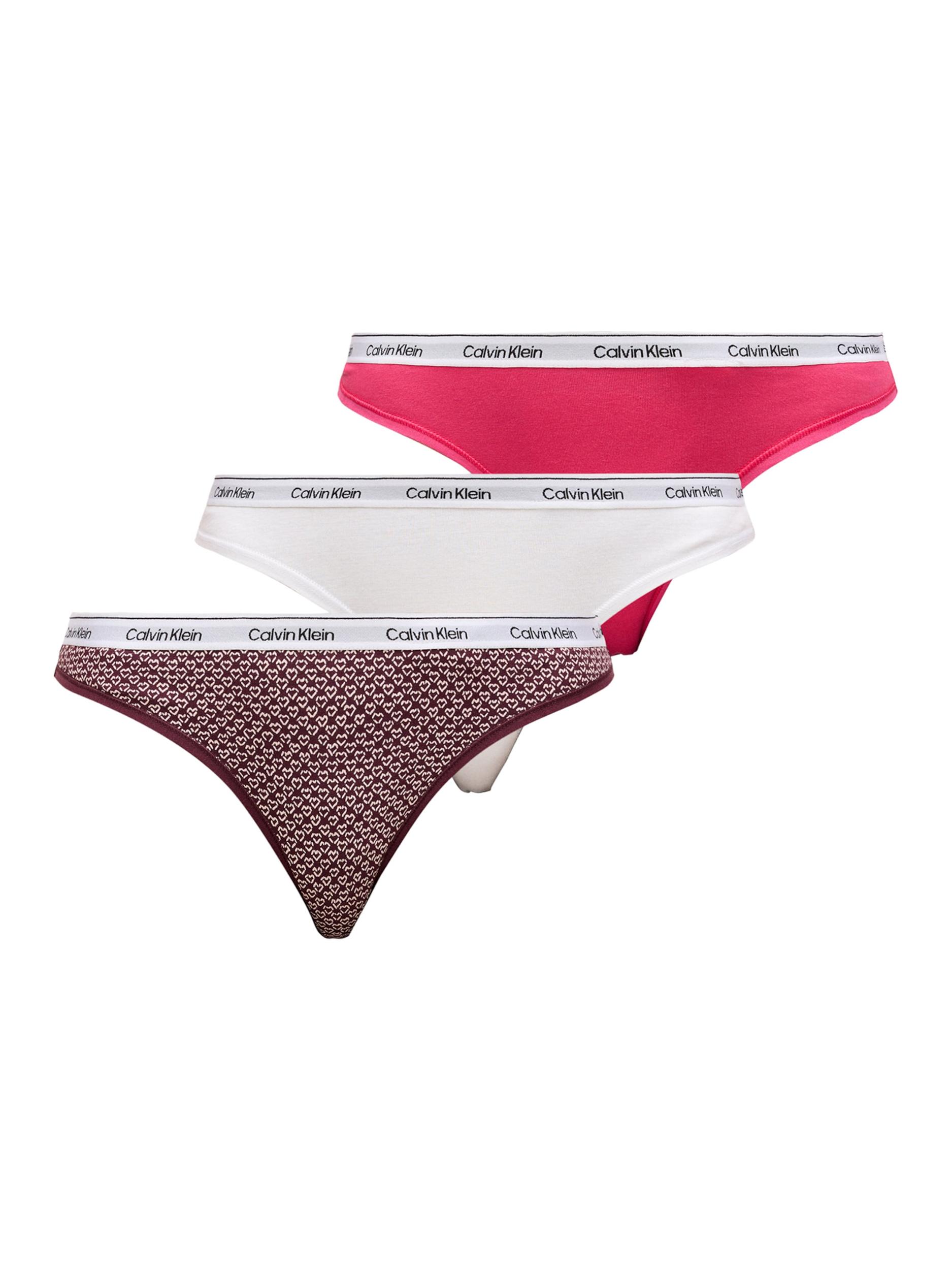 Calvin Klein Underwear Tanga fuchsiová / červená třešeň / černá / bílá