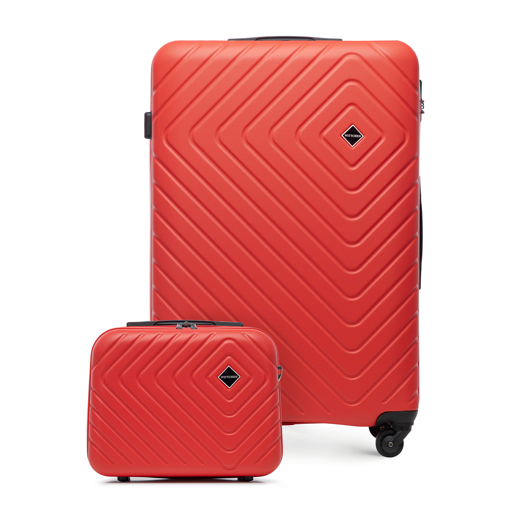 Wittchen Velký kufr a kosmetická taška z ABS s geometrickým reliéfem